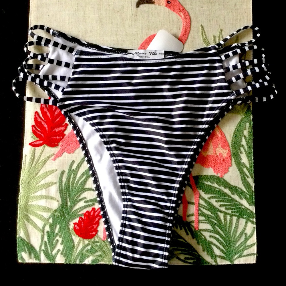 🆕 Strappy Highwaisted Bathing Suit Bottom 🖤🧨🦋
